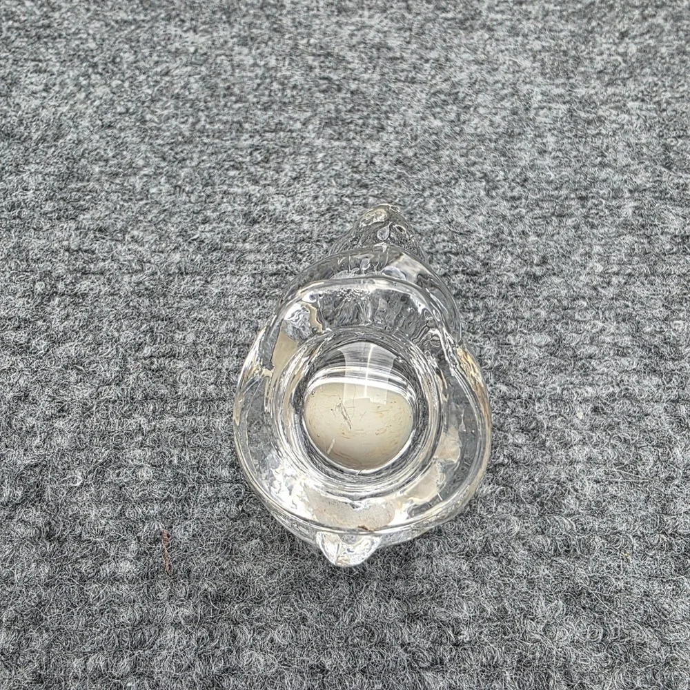 Vintage Clear Glass Bunny Rabbit‎ Figurine Candle Holder Votive Paperweight 2.5
